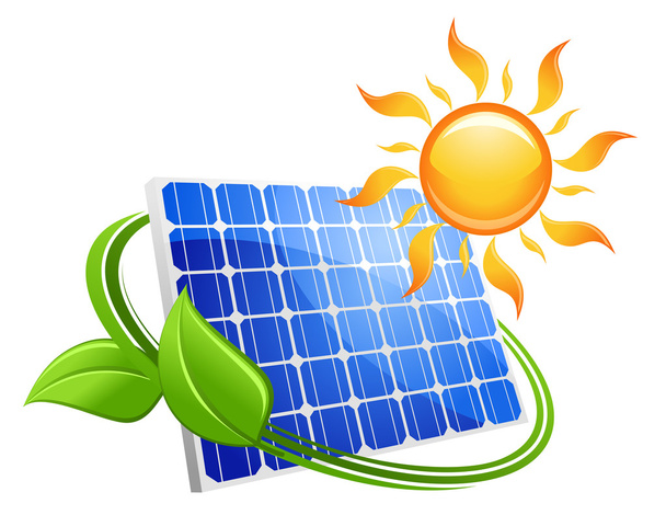 Öko-Konzept für Solarenergie - Vektor, Bild