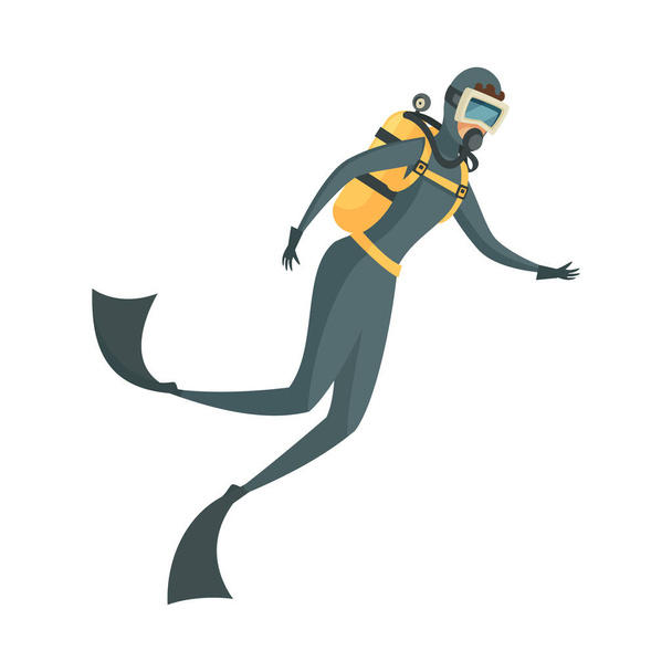 Female Scuba Diving Composition - Vector, Image