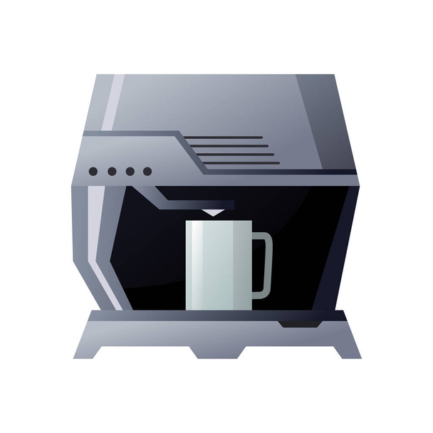 Coffee maker machine icon. Kitchen accessorie for making a drink. Isolated electronic equipment - Vector, Image