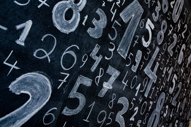 Background of numbers. from zero to nine. Numbers texture. Finance data concept. Mathematic. Seamless pattern with numbers. financial crisis concept. Business success. - Foto, Imagem
