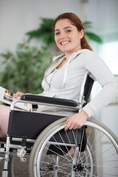happy disabled businesswoman in wheelchair - Foto, Bild
