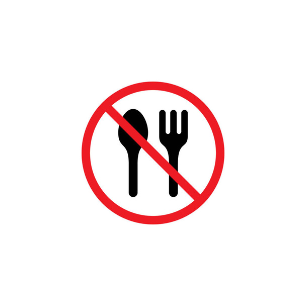 no hay ilustración signo de comida, no comer permitido símbolo plantilla vector - Vector, Imagen