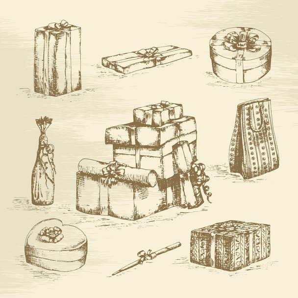 set of gift boxes - Вектор,изображение