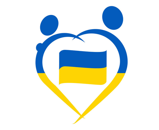 Ukraina Flaga Godło wstążki National Europe Abstrakcyjny symbol wektor ilustracji Projekt - Wektor, obraz