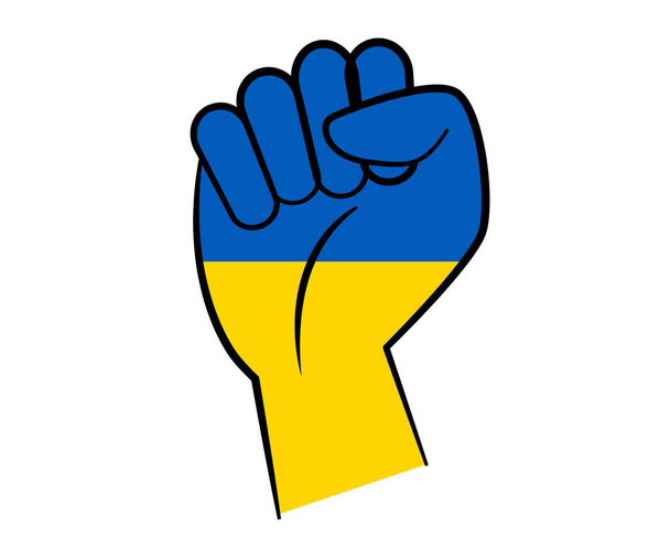 ウクライナ国立ヨーロッパ手エンブレム旗記号要約ベクトルデザイン - ベクター画像