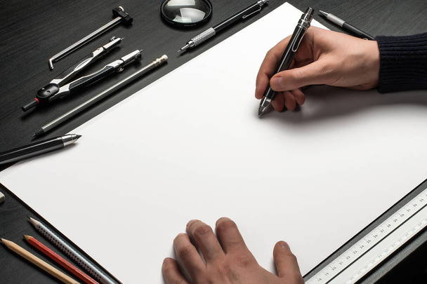 Sketch Mockup With Hand Drawn Projects - Foto, Imagem