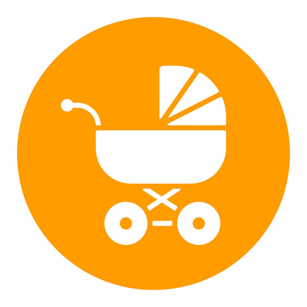 Дитина-розвідник, карета ізольовані векторні гліфи значок. Символ графіку для дітей та новонароджених дітей веб-сайт та дизайн додатків, логотип, додаток, інтерфейс
 - Вектор, зображення