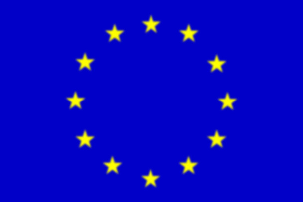 Európai Unió. Az Európai Unió zászlaja. Az Európai Unió zászlajának megvilágítása. Vízszintes kialakítás. Absztrakt dizájn. Illusztráció. Térkép. - Fotó, kép