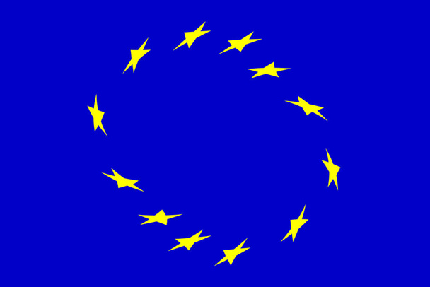 European Union. Flag of European Union. llustration of the flag of European Union. Horizontal design. Abstract design. Illustration. Map. - Photo, Image