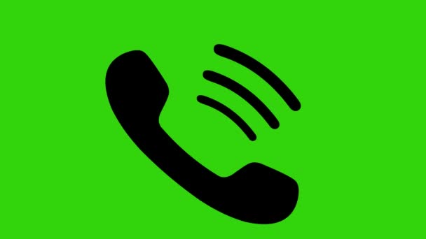 Yeşil tuş arkaplanındaki bir telefon çağrısının canlandırma döngü simgesi - Video, Çekim