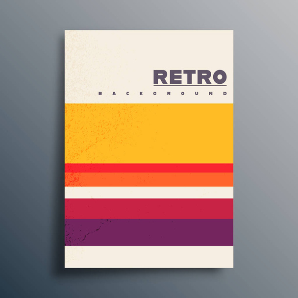 Retro design háttér vintage grunge textúra és színes csíkok. Vektorillusztráció - Vektor, kép