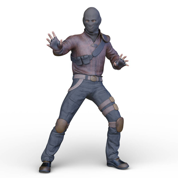 3D rendering of a masked soldier - 写真・画像