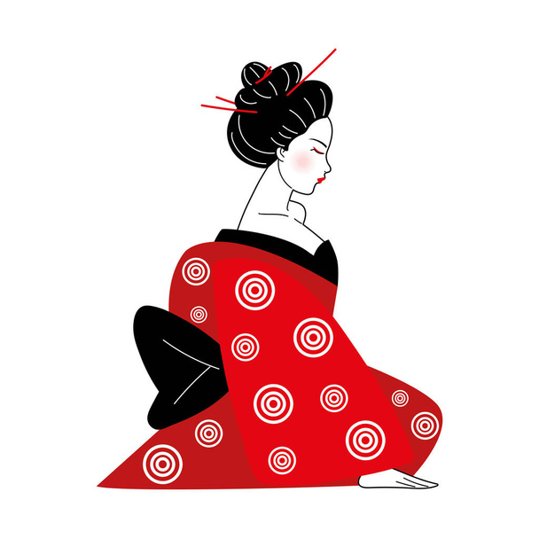 geisha in traditional dress - Вектор, зображення