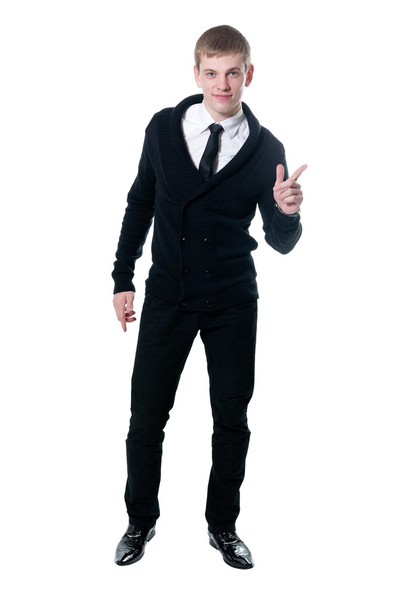 The young man in a black cardigan - Photo, Image