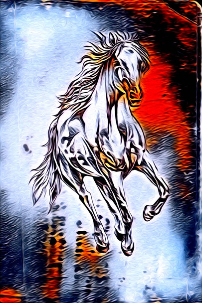freehand kůň hlava tužka kreslení ilustrátor grunge - Fotografie, Obrázek