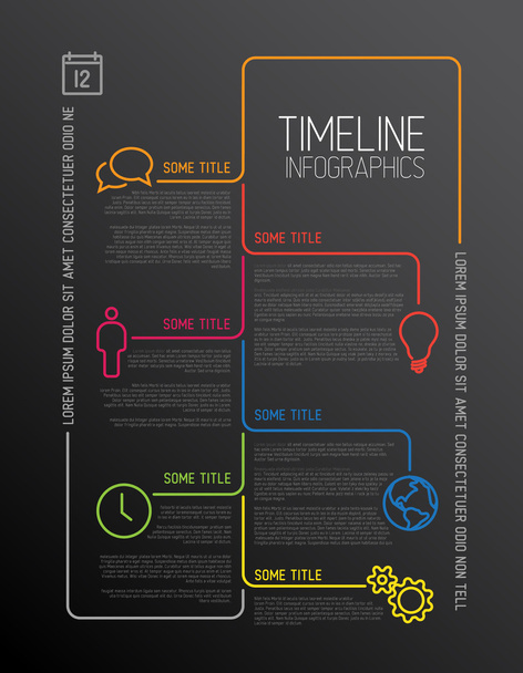 Modèle de rapport de chronologie infographique avec icônes
 - Vecteur, image