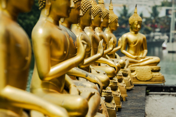 Buddha Statues in Seema Malaka Temple, Colombo, Sri Lanka. - Photo, Image