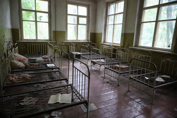 Jardim de infância na zona de exclusão de Chernobyl, Chernobyl, Ucrânia - Foto, Imagem
