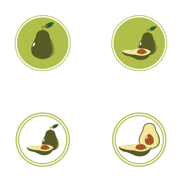 Avocado vector icon template background illustration - Vector, Imagen