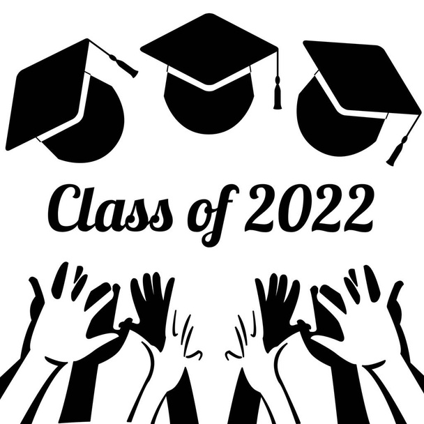 Herzlichen Glückwunsch an die jungen Absolventen, die ihren Abschluss für den Jahrgang 2022 gemacht haben - Foto, Bild