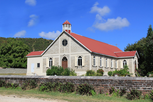 Церковь Святого Иоанна Англиканского в Сент-Джонсе Антигуа-Барбуда в Карибском море
. - Фото, изображение