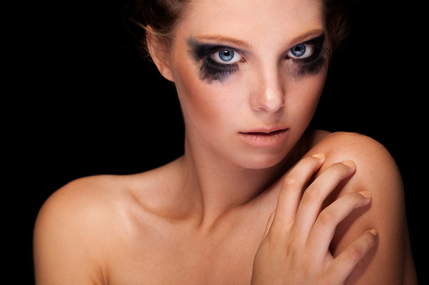 Girl crying make up in fashion style - 写真・画像