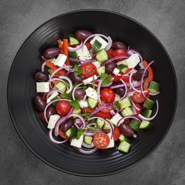 Vue aérienne de la salade grecque
 - Photo, image