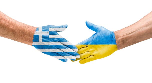 Handshake entre a Grécia e a Ucrânia - Foto, Imagem