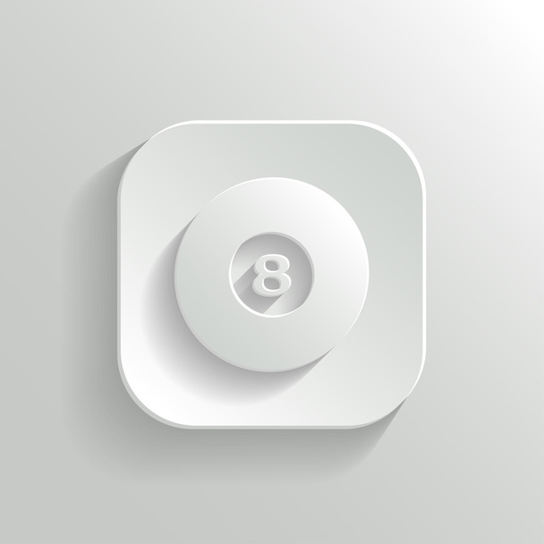 Billiard icon - vector white app button - Διάνυσμα, εικόνα
