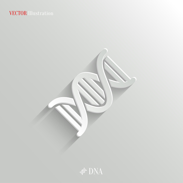 DNA icon - vector white app button - Vector, Image
