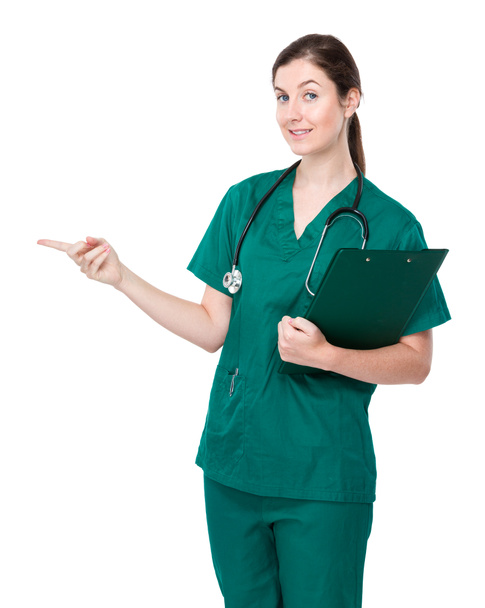 médico feminino com área de transferência - Foto, Imagem