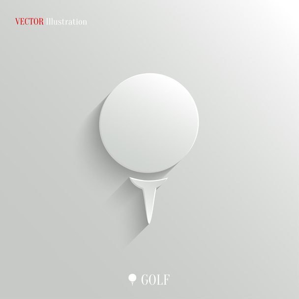 Golf icon - vector white app button - Vector, imagen