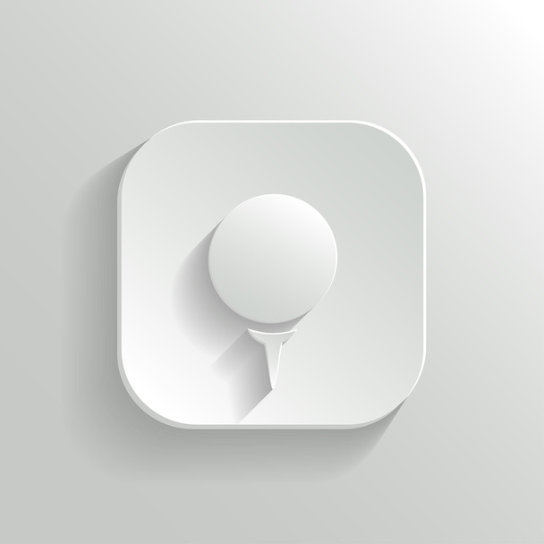 Golf icon - vector white app button - Vettoriali, immagini