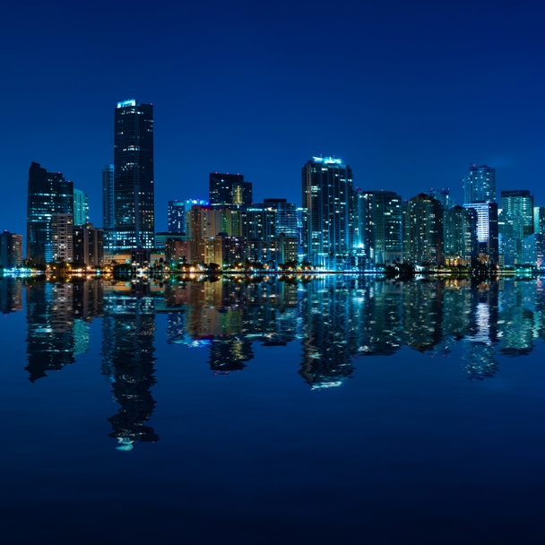 Miami skyline night panorama - Photo, Image