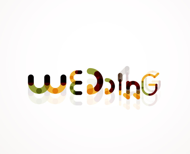 Esküvő szó betűtípus koncepcióterv - Vektor, kép