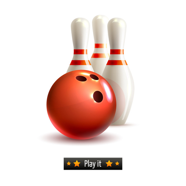 Bowling isolated set - Vector, Image