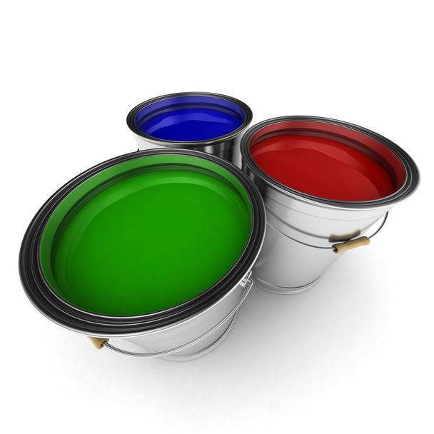 Cubos de pintura de colores
 - Foto, Imagen