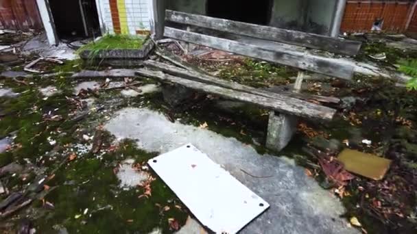 Abandoned Ruins house buildings in ghost town Pripyat, Chernobyl Ukraine - Footage, Video