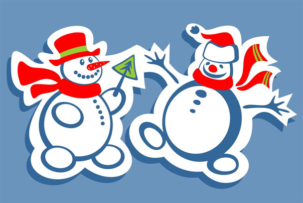 two snowman - Photo, Image