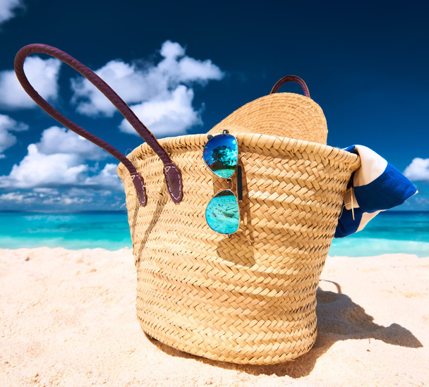 Beautiful beach with bag - Photo, Image