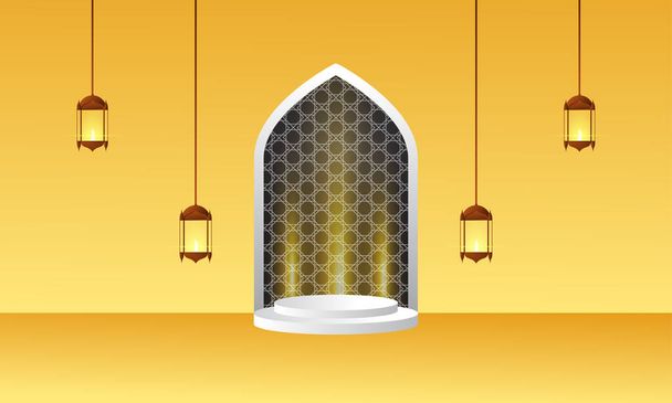 Ramadan podium design, κατάλληλο για το φόντο των ισλαμικών προϊόντων σας - Διάνυσμα, εικόνα