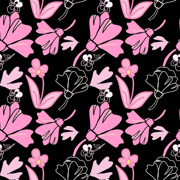 Seamless Pattern With Floral Motifs able to print for cloths, tablecloths, blanket, shirts, dresses, posters, papers. - Vector, Image