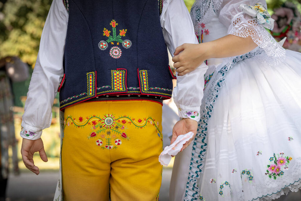 Yksityiskohta folk puku, Rakvice, Etelä-Moravia, Tsekin tasavalta - Valokuva, kuva