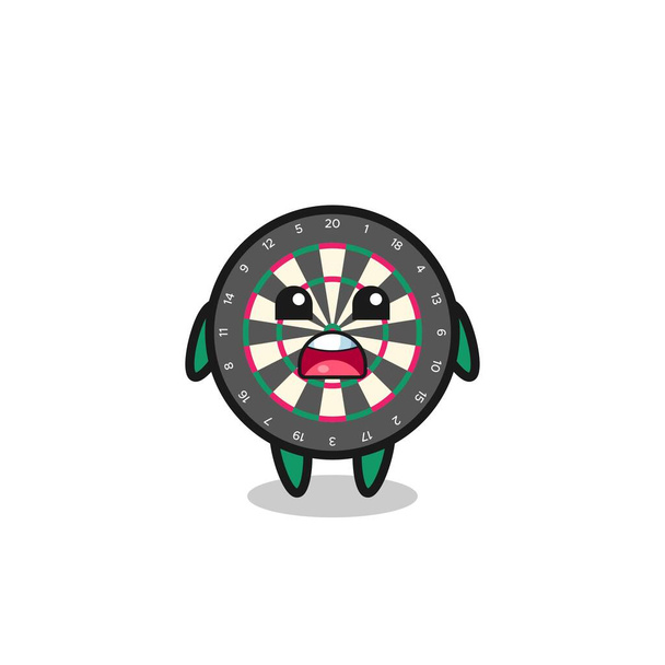 dart board illustration with apologizing expression, saying I am sorry , cute design - Vector, Image