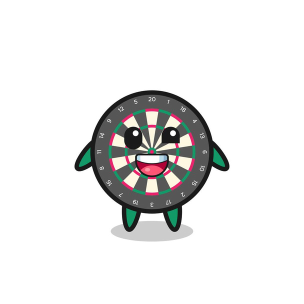 illustration of an dart board character with awkward poses , cute design - Vector, Image