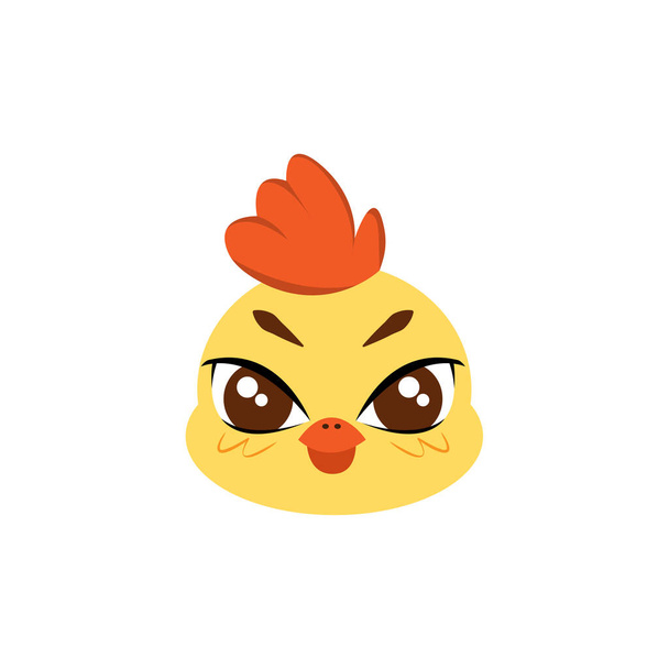 Isolated cute rooster avatar Zodiac sign Vector - Vektör, Görsel