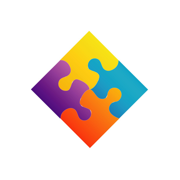 Kolorowe puzzle - logo firmy dla biznesu - Wektor, obraz