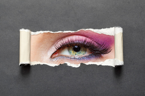 Close up of female eye with pink make-up - Valokuva, kuva
