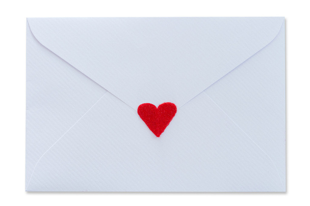 Carta de amor sobre blanco aislado
 - Foto, Imagen
