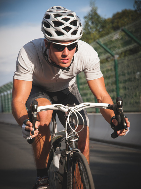 Cyclist portrait in action. - Valokuva, kuva